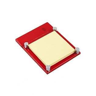 El Casco Shiny Chrome & Red Post-it Holder