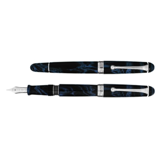 Aurora 88 Ebonite Marbled Blue ST Stylo Plume