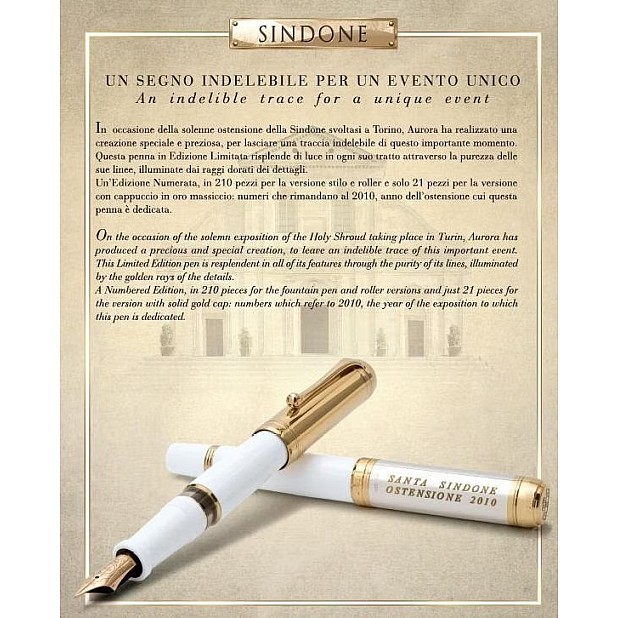 Aurora Sacra Sindone White and Sterling Silver Limited Edition Füllfederhalter