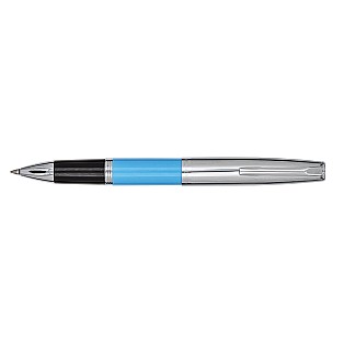 Aurora Duo Cart Light Blue and Chrome Rollerball