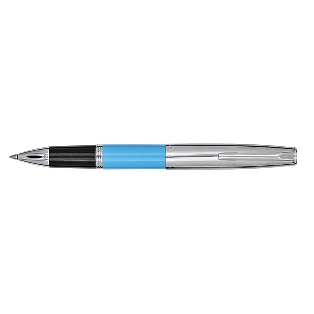 Aurora Duo Cart Light Blue and Chrome Rollerball