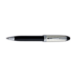 Aurora Ipsilon Sterling Silver Black Quadra CT Ballpoint