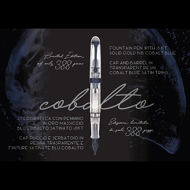 Aurora Trilobiti Collection Cobalto Demonstrator Stylo Plume