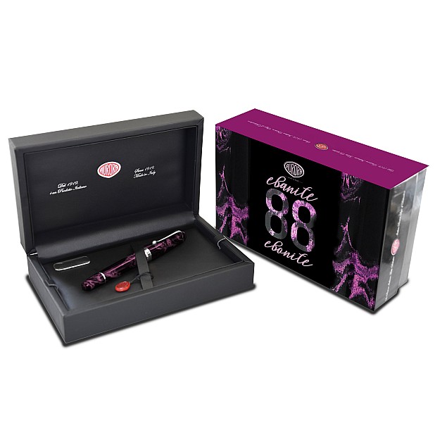 Aurora 88 Ebonite Marbled Magenta ST Fountain Pen
