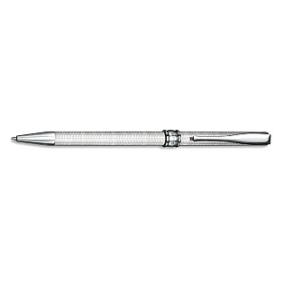 Aurora Magellano Solid Sterling Silver Barley Guilloche Ballpoint