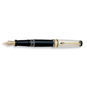 Aurora Optima Grana di Riso Black and Sterling Silver GT Fountain pen