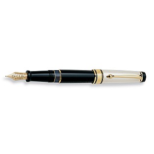 Aurora Optima Grana di Riso Black and Sterling Silver GT Vulpen