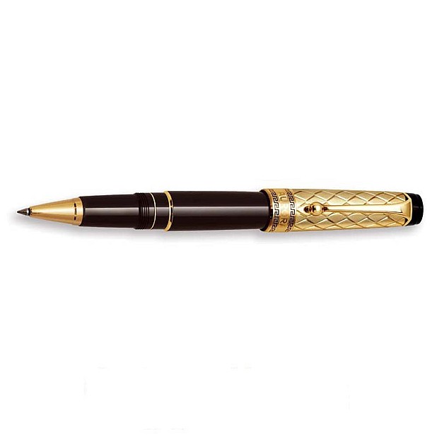 Aurora Optima Riflessi Black and Gold Rollerball
