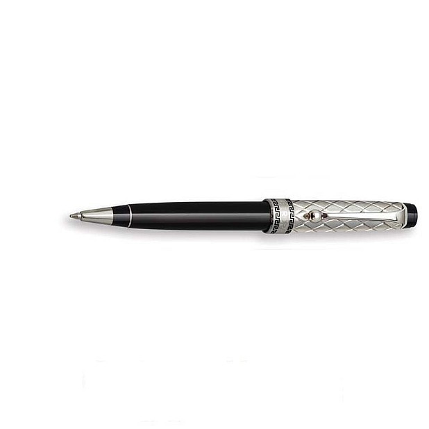 Aurora Optima Riflessi Black and Sterling Silver Esferográfica