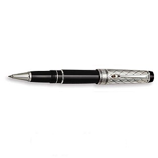 Aurora Optima Riflessi Black and Sterling Silver Rollerball