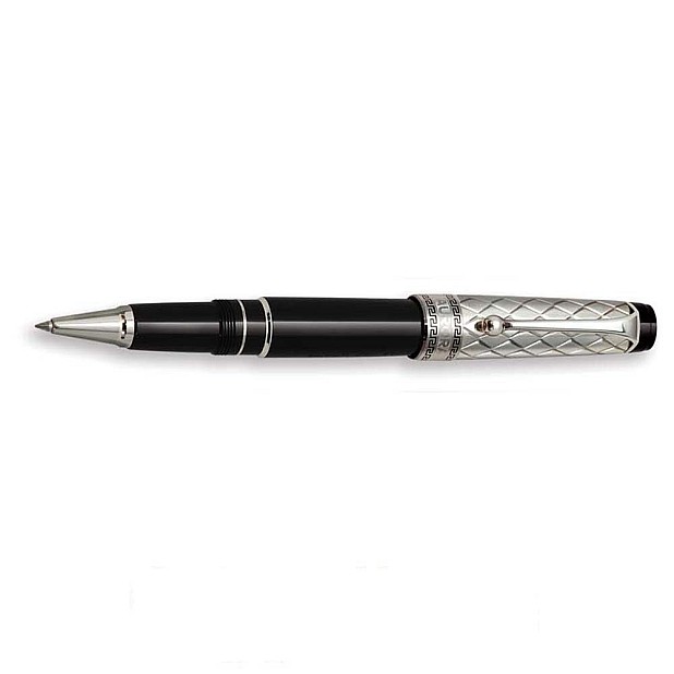 Aurora Optima Riflessi Black and Sterling Silver Rollerball
