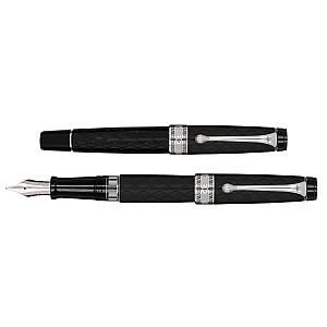 Aurora Optima Rombo Guilloché Black CT Caneta de Tinta Permanente