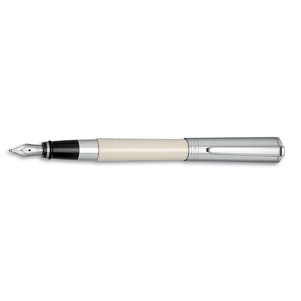 Aurora TU White and Chrome Fountain pen