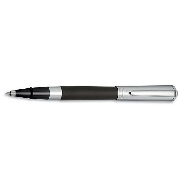 Aurora TU Matte Black and Chrome Rollerball