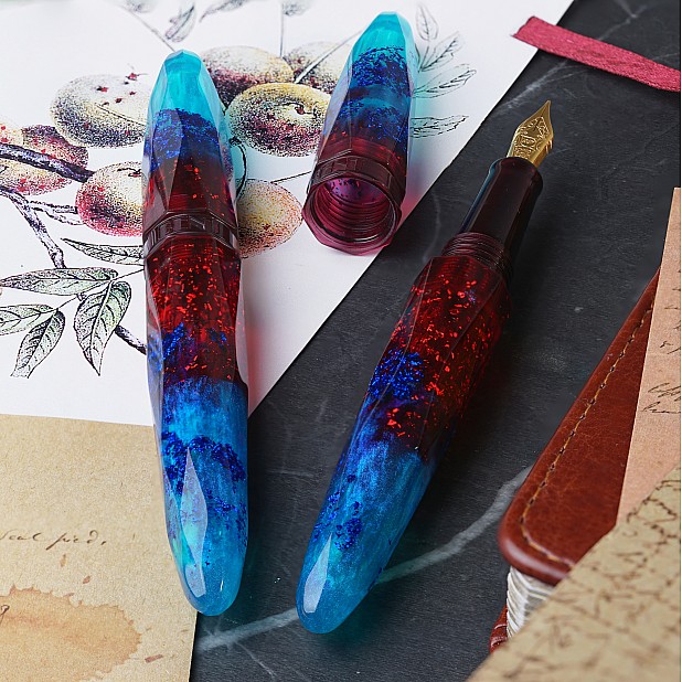 Benu Briolette Fiery Azure Fountain pen