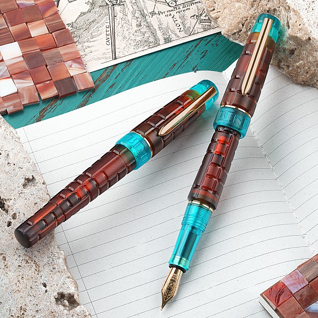 Benu Tessera Ribbon Turquoise GT Pluma Estilográfica