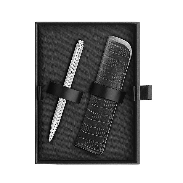 Caran d'Ache Ecridor Damier Grey Silver Bolígrafo Set