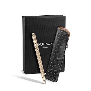 Caran d'Ache Ecridor Damier Rose Gold Ballpoint Set