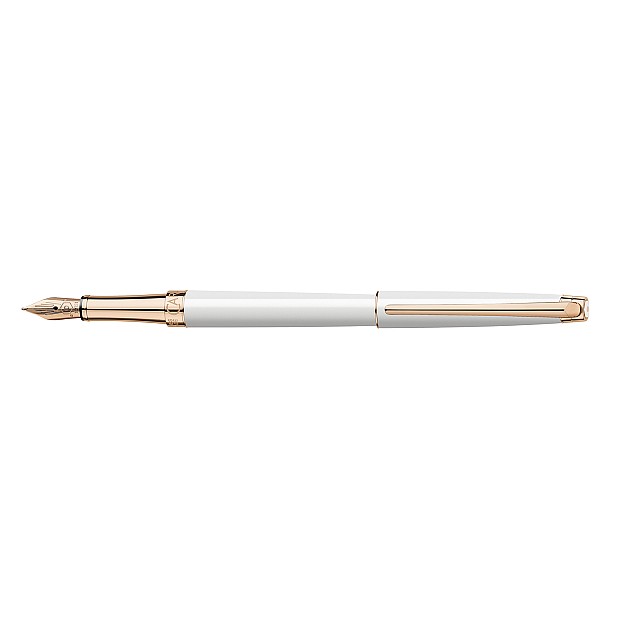 Caran d'Ache Léman Slim White Rose Gold Stylo Plume