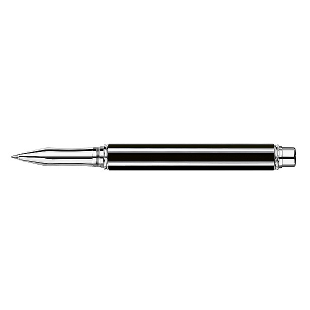 Caran d'Ache Varius Chinablack Lacquer Silver Rollerball