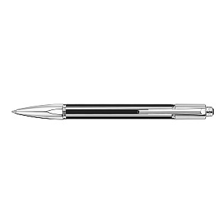 Caran d'Ache Varius Chinablack Lacquer Silver Ballpoint