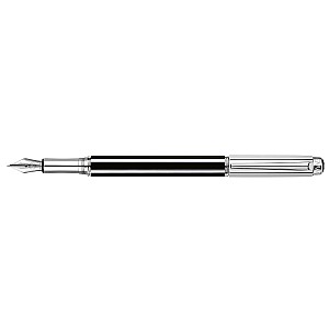 Caran d'Ache Varius Chinablack Lacquer Silver Caneta de Tinta Permanente