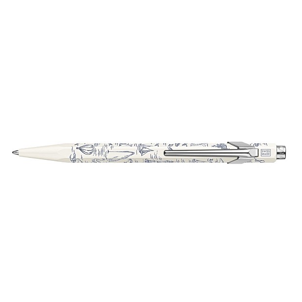 Caneta esferográfica Caran d'Ache 849 Toile de Jouy Branca