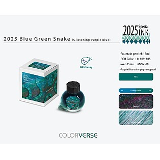 Colorverse 2025 Blue Green Snake Glistening Purple Blue 15 ml. Tintenflasche