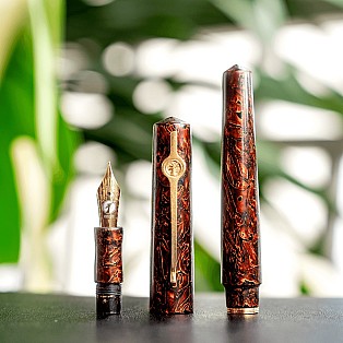 ConCoPens Vietnamese Lacquer Golden Brown Fountain Pen