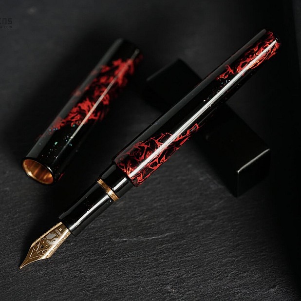 ConCoPens Vietnamese Lacquer Inferno Fountain Pen