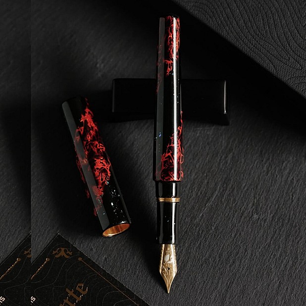 ConCoPens Vietnamese Lacquer Inferno Fountain Pen