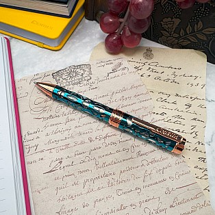 Conklin Endura Deco Crest Demo Blue Rose Gold Balpen