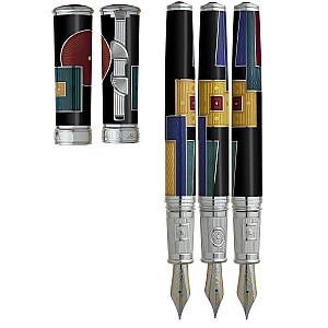 David Oscarson 15th Anniversary American Art Deco Black ST Pluma estilográfica