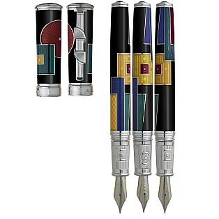 David Oscarson 15th Anniversary American Art Deco Black ST Pluma estilográfica