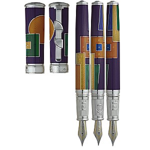 David Oscarson 15th Anniversary American Art Deco Purple ST Pluma estilográfica