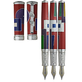 David Oscarson 15th Anniversary American Art Deco Red ST Pluma estilográfica