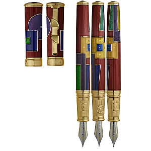 David Oscarson 15th Anniversary American Art Deco Red GT Pluma estilográfica