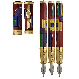 David Oscarson 15th Anniversary American Art Deco Red GT Pluma estilográfica