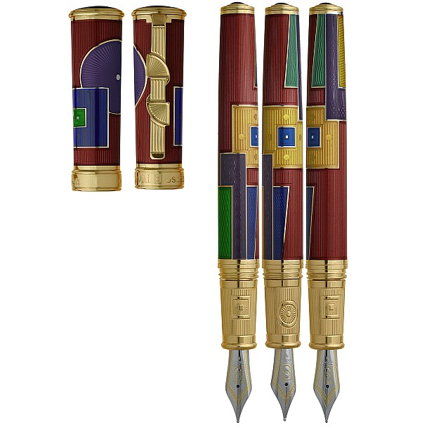 David Oscarson 15th Anniversary American Art Deco Red GT Stylo Plume