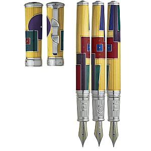 David Oscarson 15th Anniversary American Art Deco Yellow ST Stylo Plume