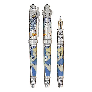 David Oscarson 25th Silver Anniversary French Blue Stylo Plume