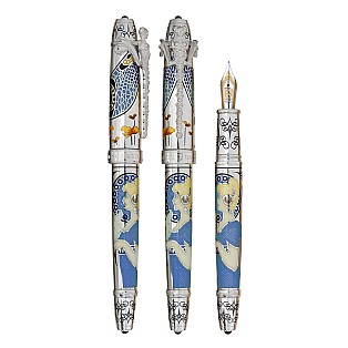 David Oscarson 25th Silver Anniversary French Blue Pluma estilográfica