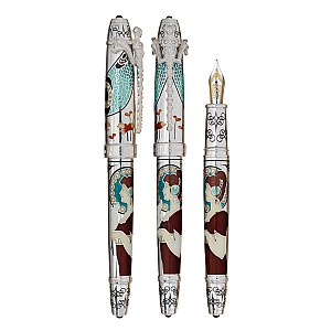 David Oscarson 25th Silver Anniversary Ruby Red Stylo Plume