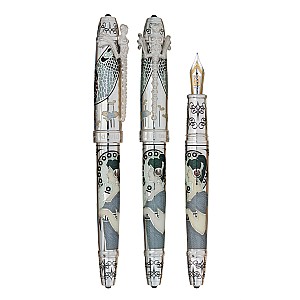 David Oscarson 25th Silver Anniversary Slate Grey Stylo Plume
