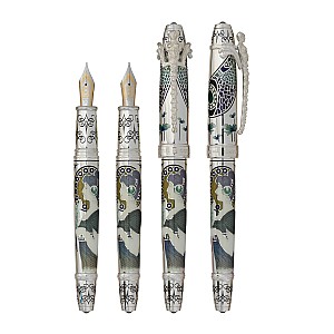 David Oscarson 25th Silver Anniversary Slate Turquoise Stylo Plume