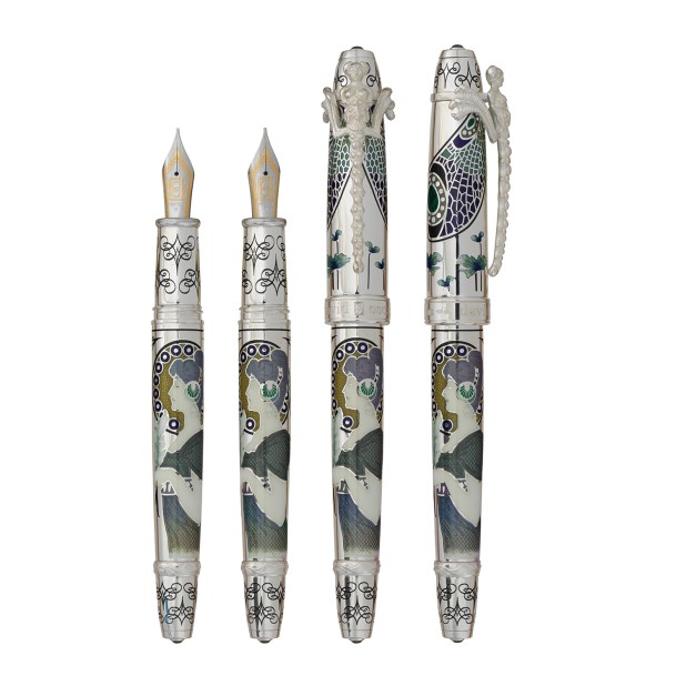 David Oscarson 25th Silver Anniversary Slate Turquoise Stylo Plume