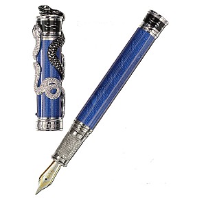 David Oscarson Black Water Snake Blue ST Fountain pen