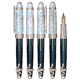 David Oscarson Deus Regit Light Blue ST Fountain pen