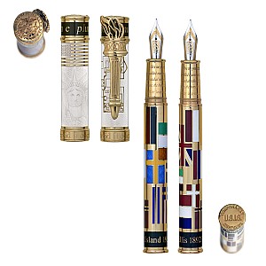 David Oscarson Ellis Island White GT Fountain pen