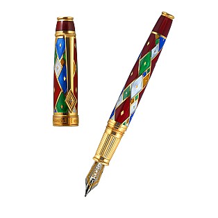 David Oscarson Harlequin Ruby Red GT Stylo Plume